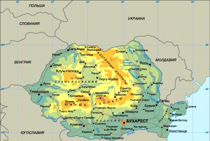 Карта румынии 1.50. Румыния географическое положение карта. Географическая карта Румынии. Карта Румынии с городами подробная. Физическая карта Румынии.